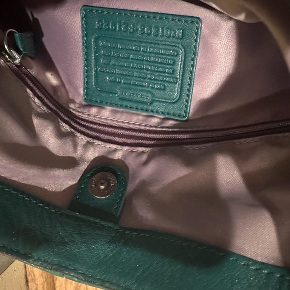 Coach Maggie Pebbled Leather Hobo Bag – Teal - Picture 4 of 5